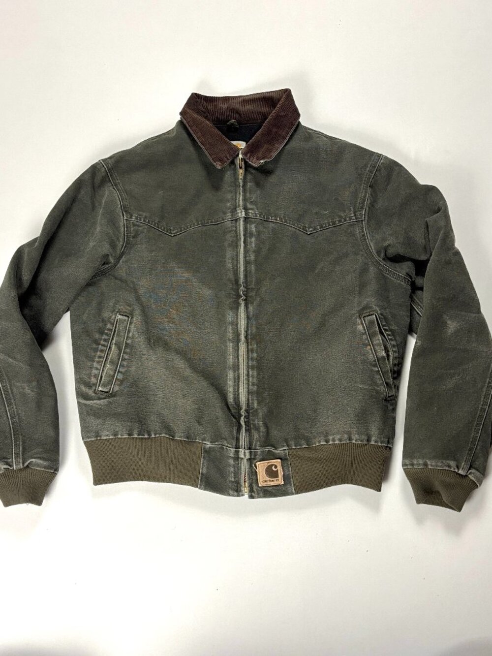 Vintage Carhartt Mens Sante Fe Jacket J14 MOS Sz L Full Zip Work Utility Coat